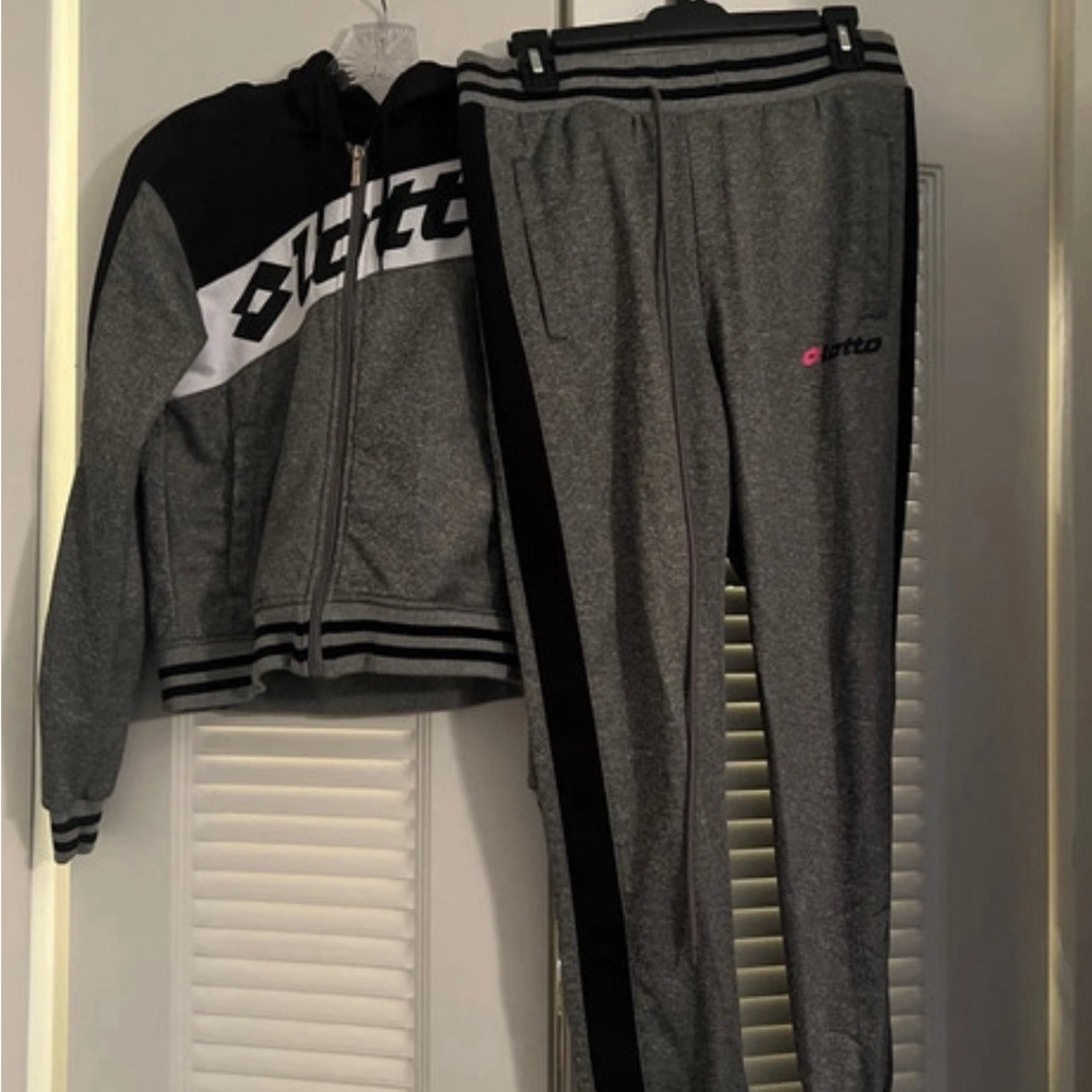 Lotto Women's Gray and Black Tracksuit